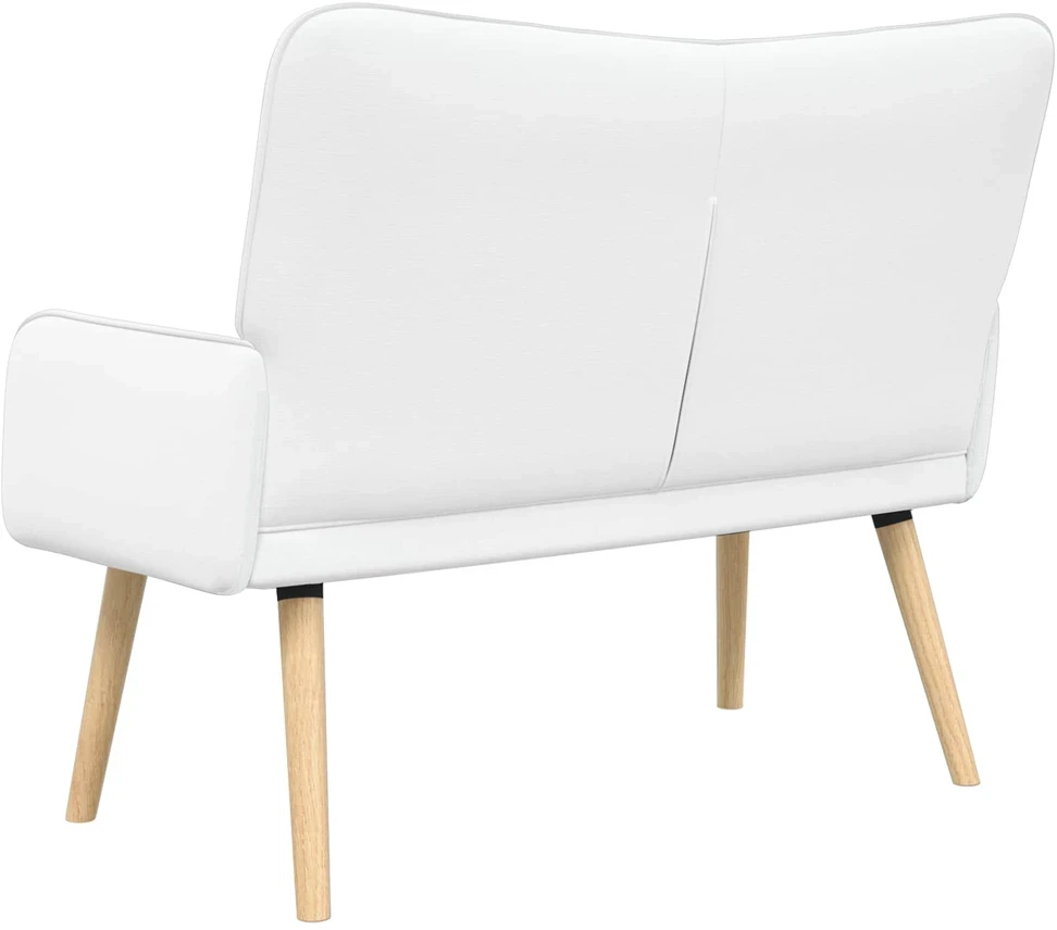 Dvitaškė sofa Balta 115 x 61 x 87 cm Audinys