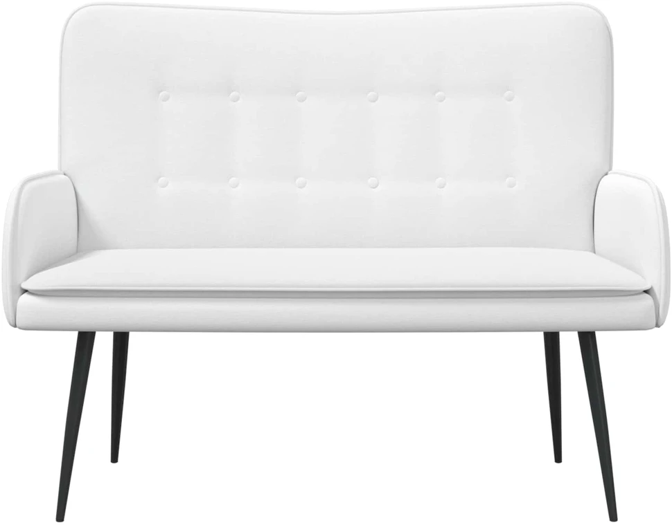 Dvitaškė sofa Balta 115 x 61 x 87 cm Audinys