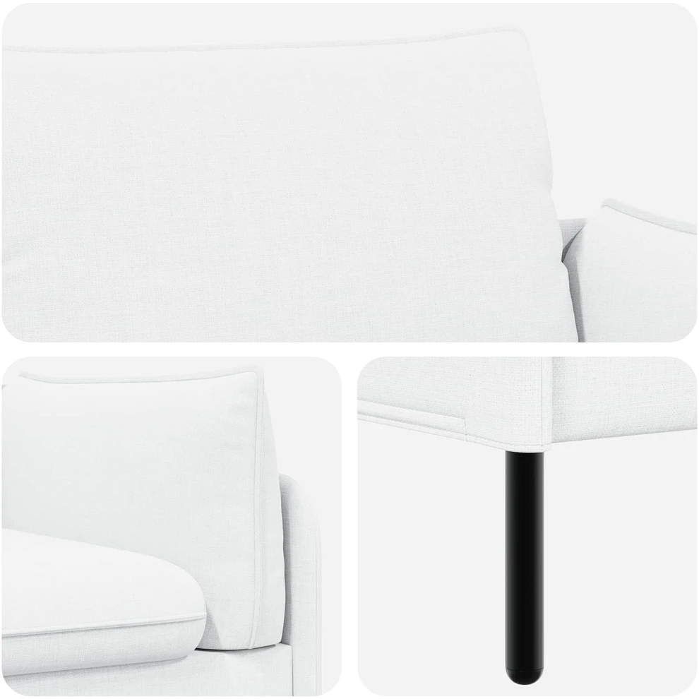 Dvitaškė sofa Balta 188 x 81 x 89 cm Audinys