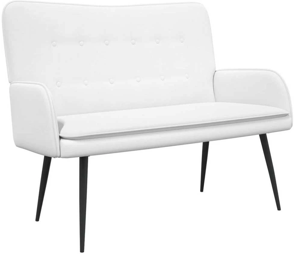 Dvitaškė sofa Balta 115 x 61 x 87 cm Audinys