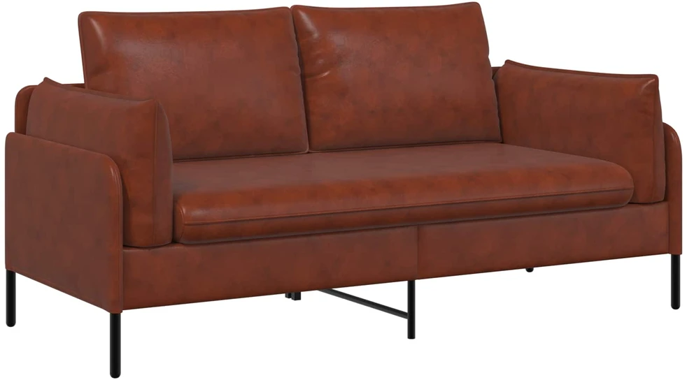 Dvitaškė sofa Blizgus Rudas 188 x 81 x 89 cm Dirbtinė oda