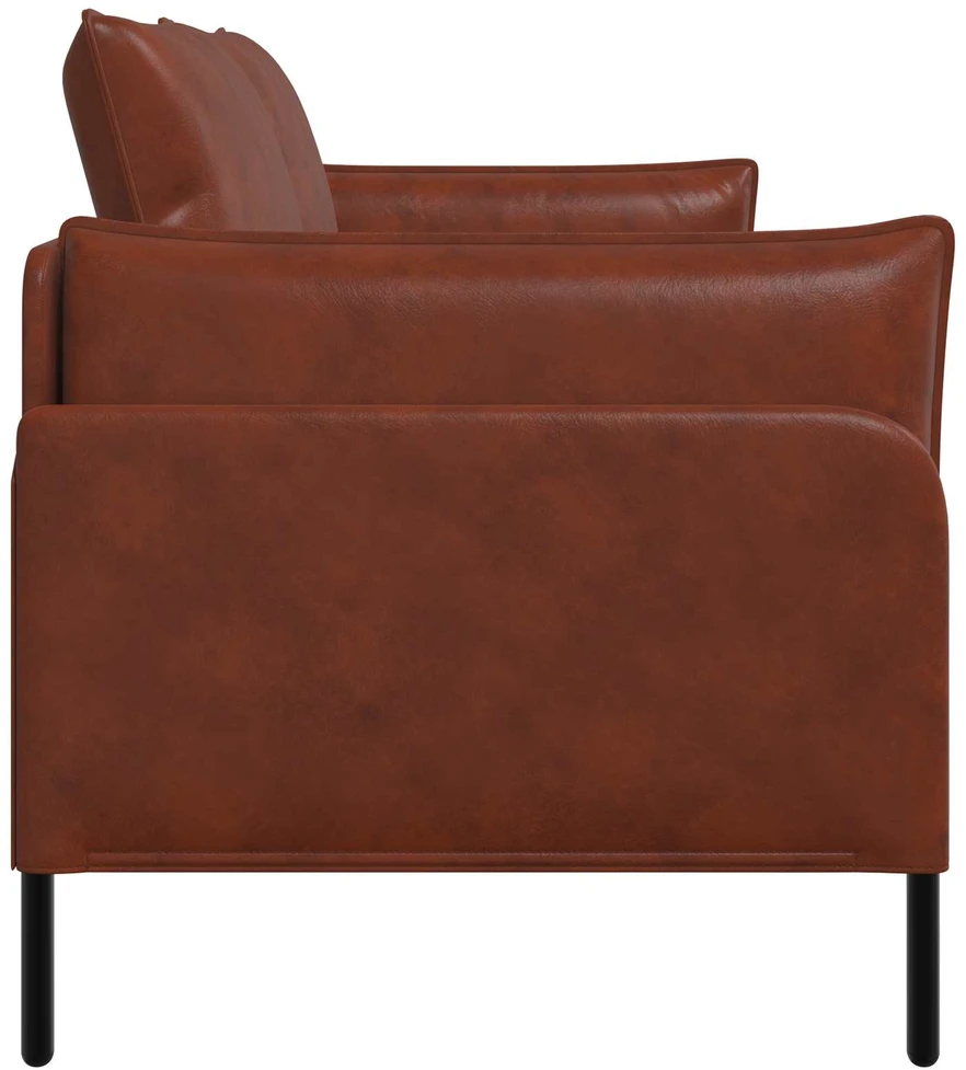 Dvitaškė sofa Blizgus Rudas 188 x 81 x 89 cm Dirbtinė oda