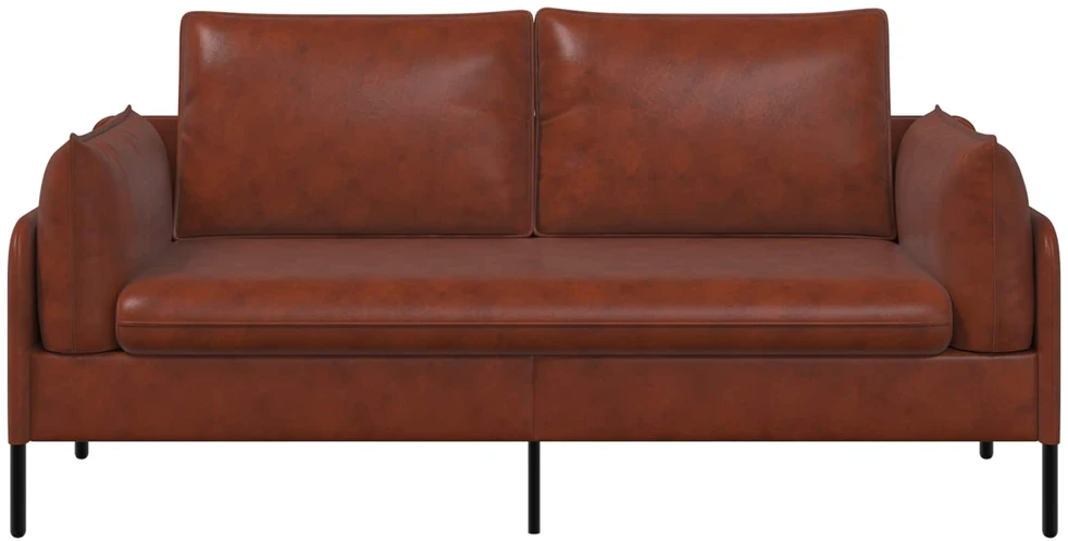 Dvitaškė sofa Blizgus Rudas 188 x 81 x 89 cm Dirbtinė oda