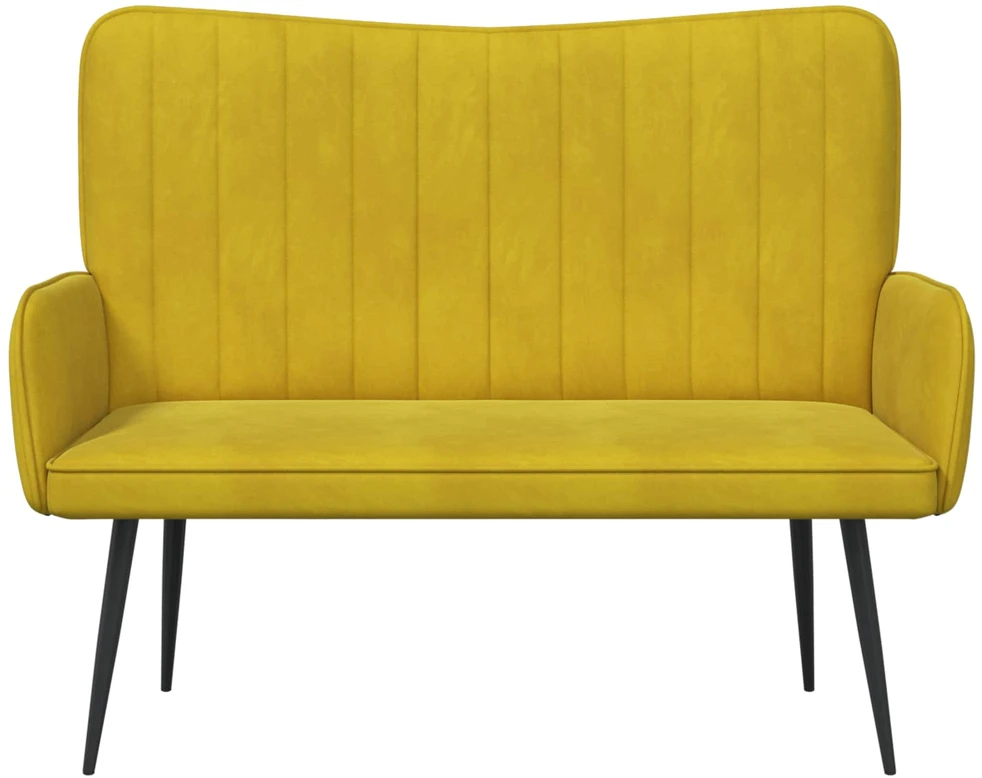 Dvitaškė sofa Geltona 115 x 61 x 87 cm Aksomas