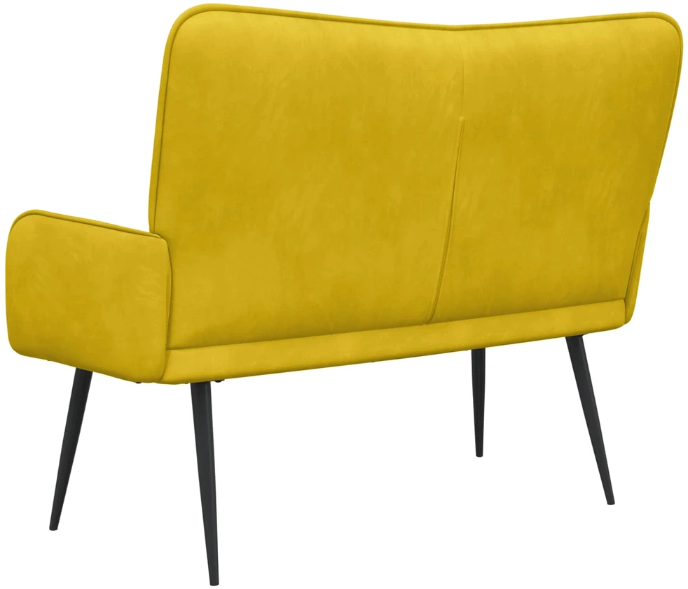 Dvitaškė sofa Geltona 115 x 61 x 87 cm Aksomas
