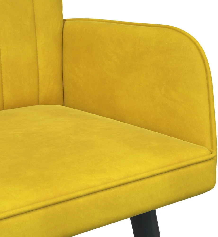 Dvitaškė sofa Geltona 115 x 61 x 87 cm Aksomas