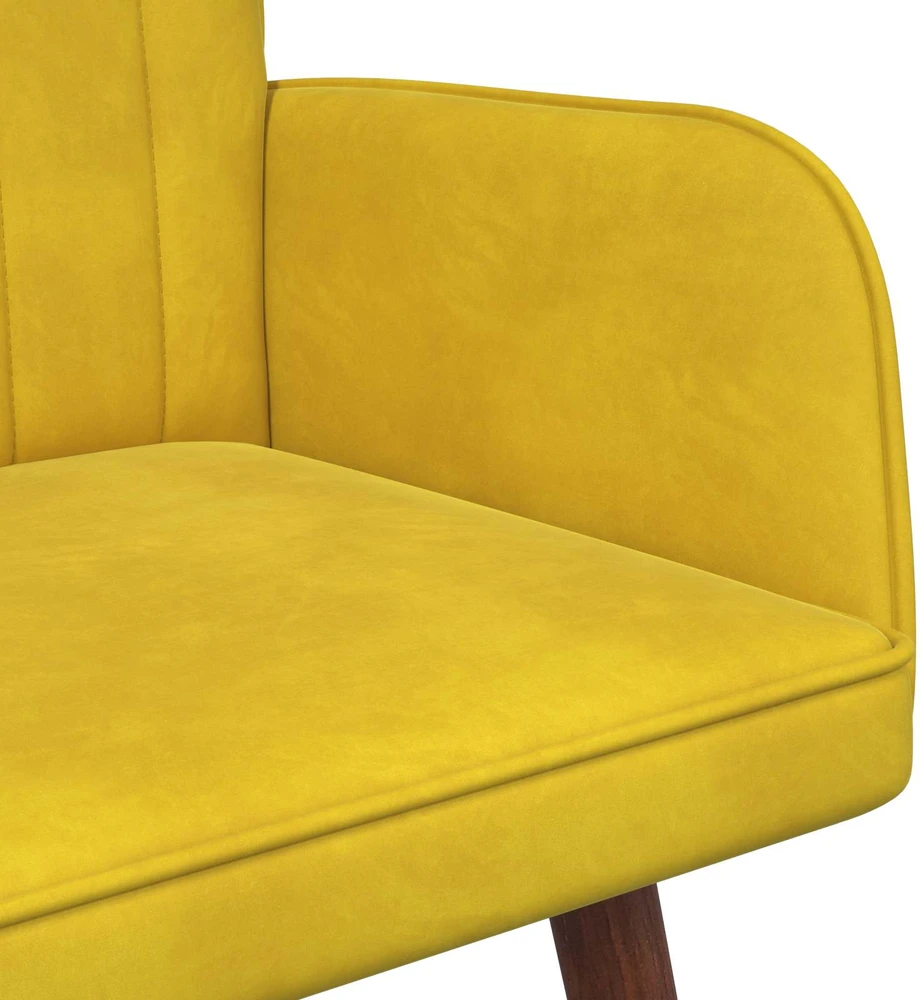 Dvitaškė sofa Geltona 115 x 61 x 87 cm Aksomas