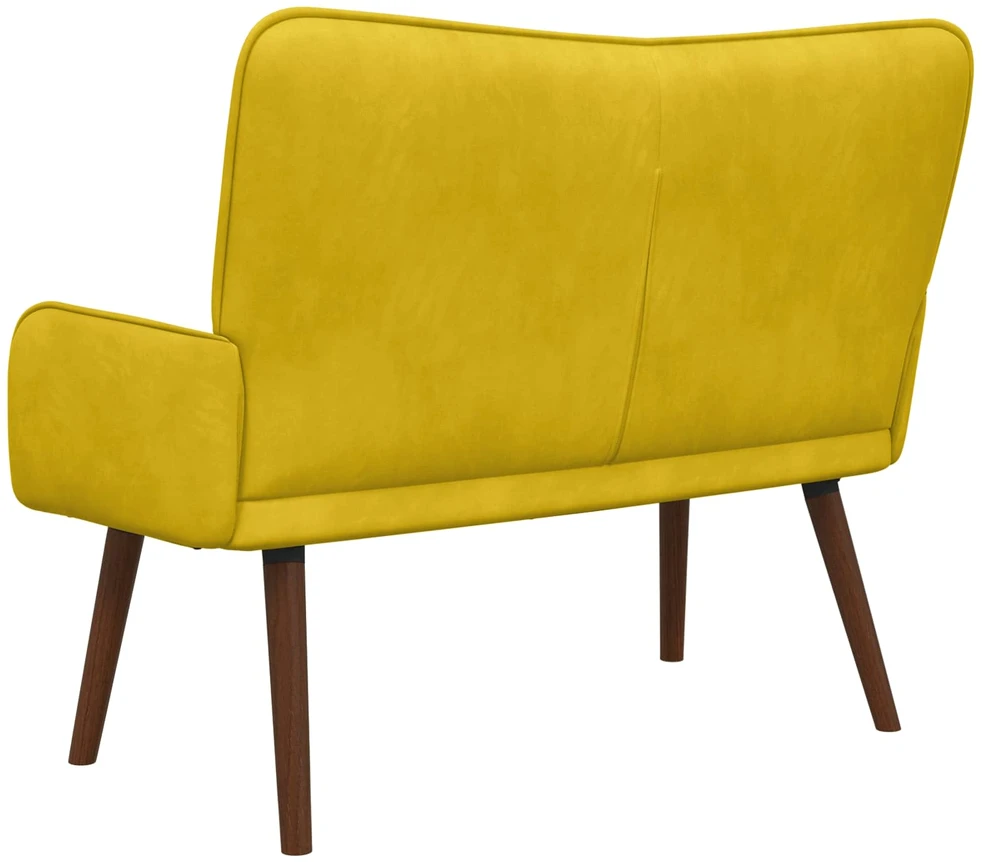 Dvitaškė sofa Geltona 115 x 61 x 87 cm Aksomas