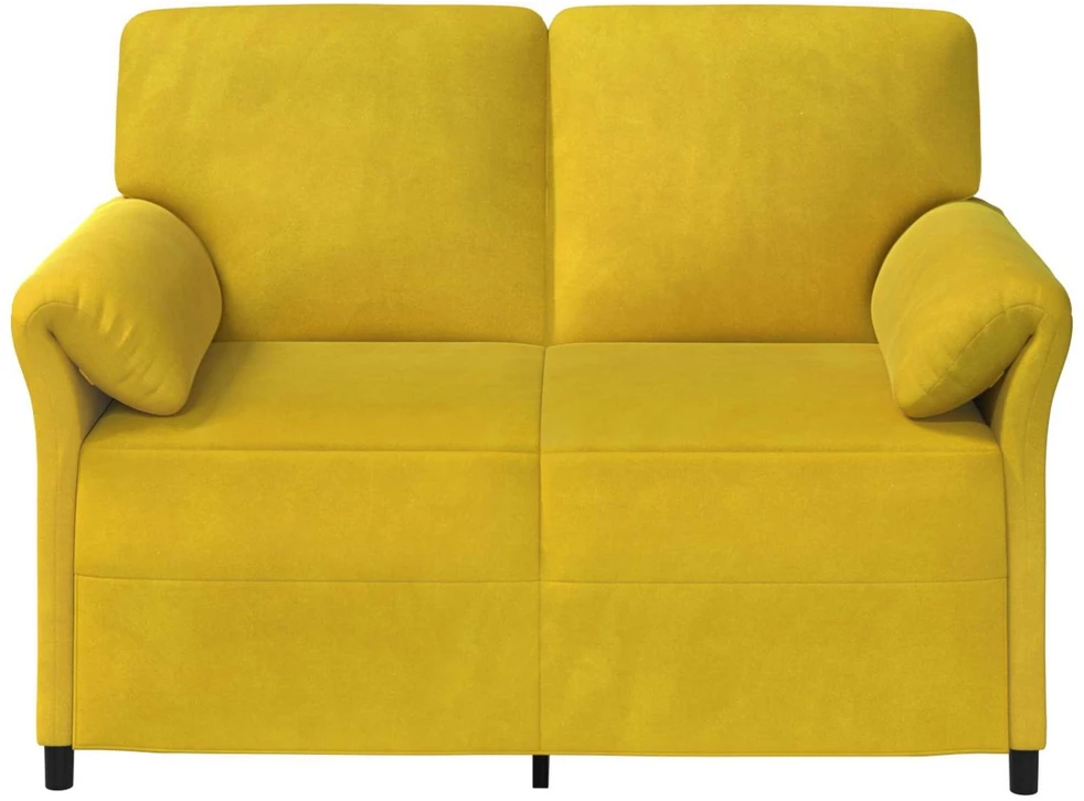 Dvitaškė sofa Geltona 138 x 83 x 95 cm Aksomas