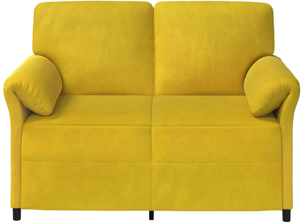 Dvitaškė sofa Geltona 138 x 83 x 95 cm Aksomas