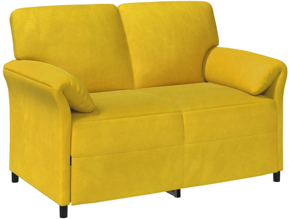 Dvitaškė sofa Geltona 138 x 83 x 95 cm Aksomas