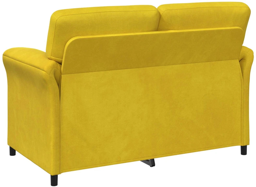 Dvitaškė sofa Geltona 138 x 83 x 95 cm Aksomas
