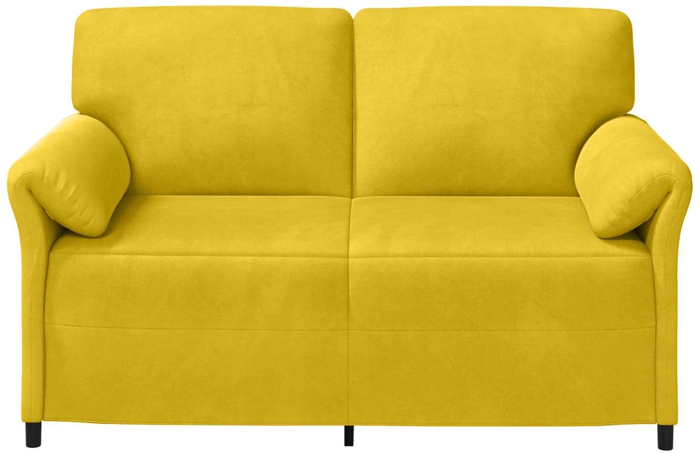 Dvitaškė sofa Geltona 158 x 83 x 95 cm Aksomas