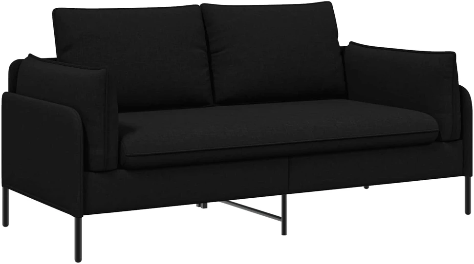 Dvitaškė sofa Juoda 188 x 81 x 89 cm Audinys