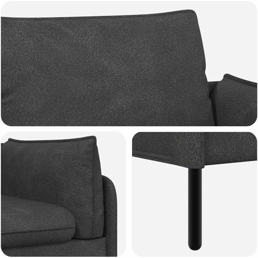 Dvitaškė sofa Juoda 188 x 81 x 89 cm Dirbtinė oda