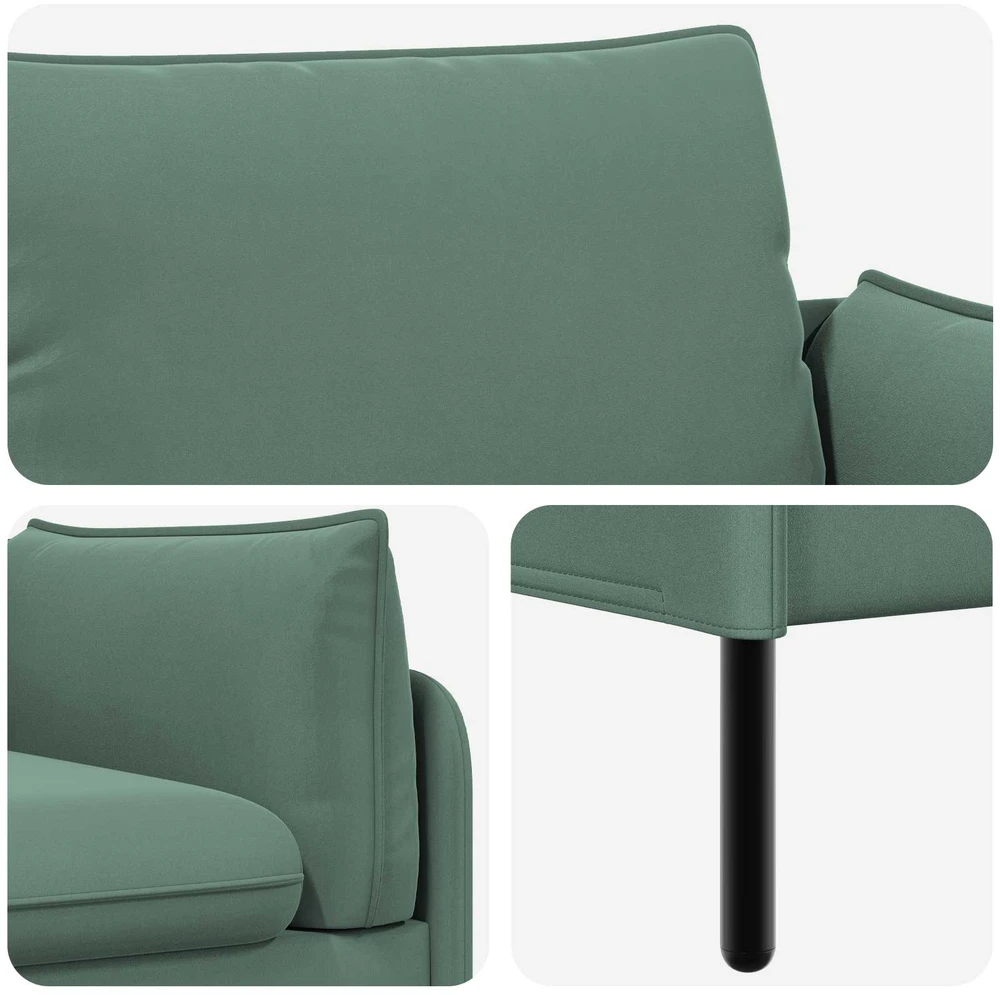 Dvitaškė sofa Jūrinė žalia 188 x 81 x 89 cm Aksomas
