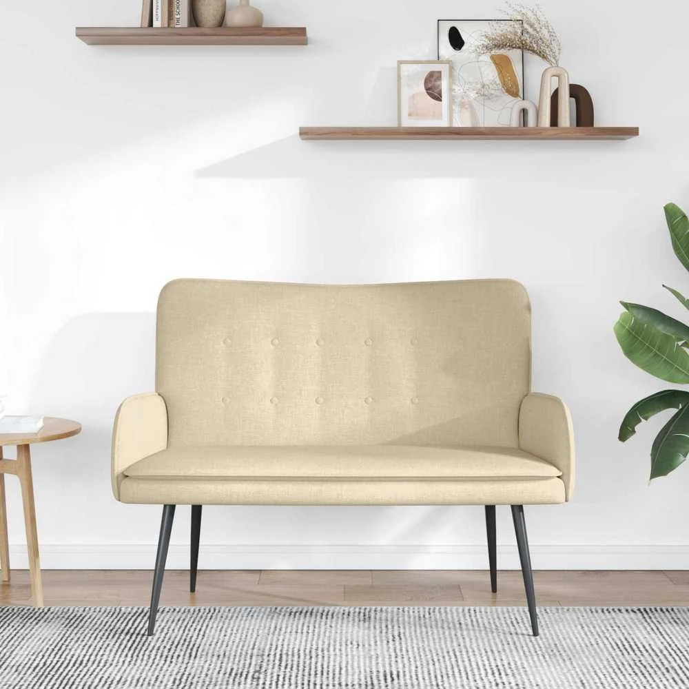 Dvitaškė sofa Kreminė 115 x 61 x 87 cm Audinys
