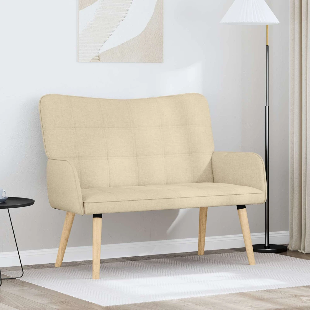 Dvitaškė sofa Kreminė 115 x 61 x 87 cm Audinys