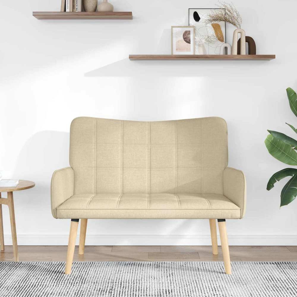 Dvitaškė sofa Kreminė 115 x 61 x 87 cm Audinys