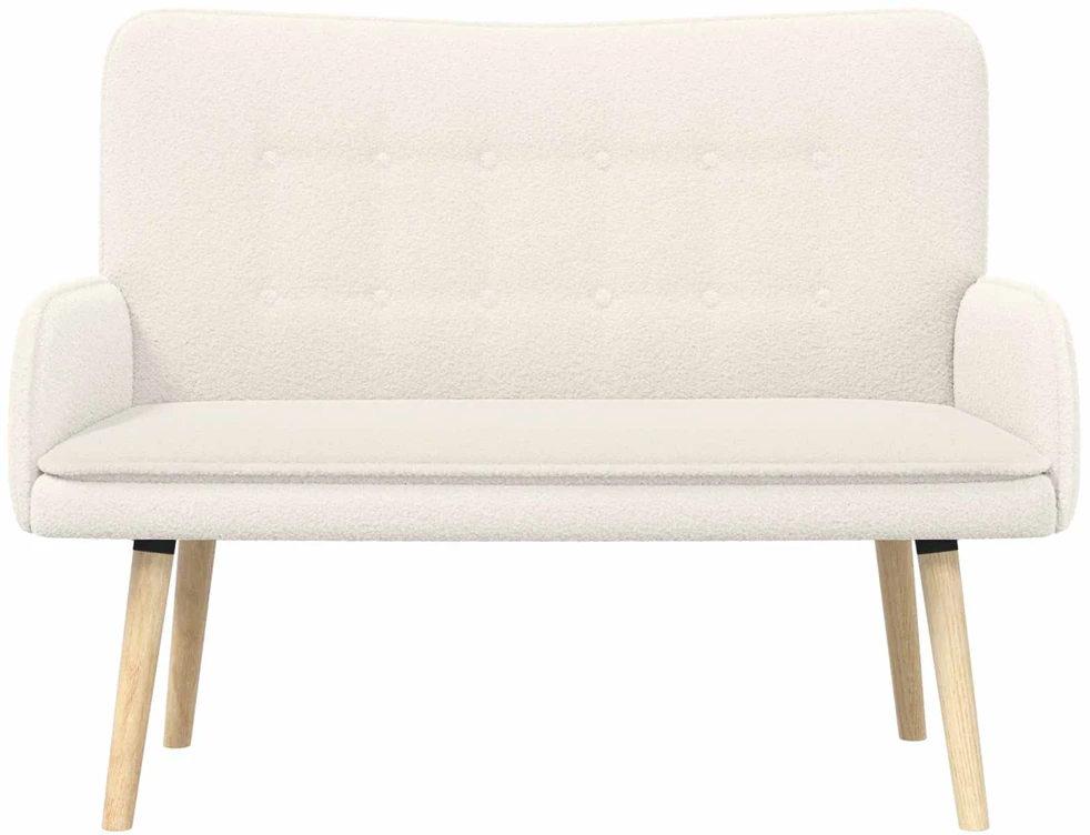 Dvitaškė sofa Kreminė 115 x 61 x 87 cm Bouclé