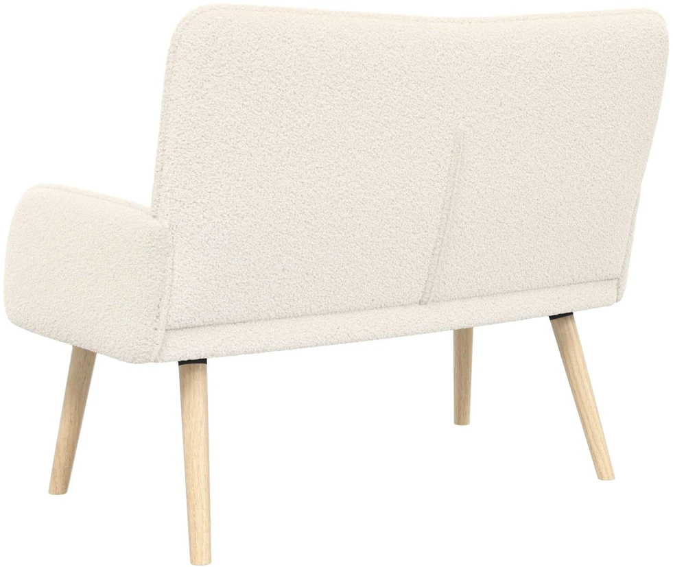 Dvitaškė sofa Kreminė 115 x 61 x 87 cm Bouclé
