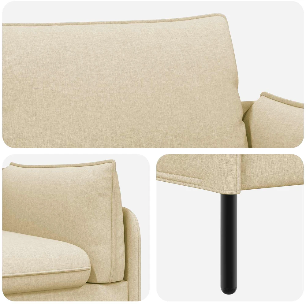 Dvitaškė sofa Kreminė 188 x 81 x 89 cm Audinys