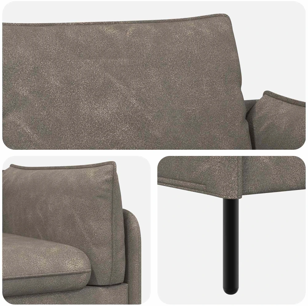 Dvitaškė sofa Pilka 188 x 81 x 89 cm Dirbtinė oda