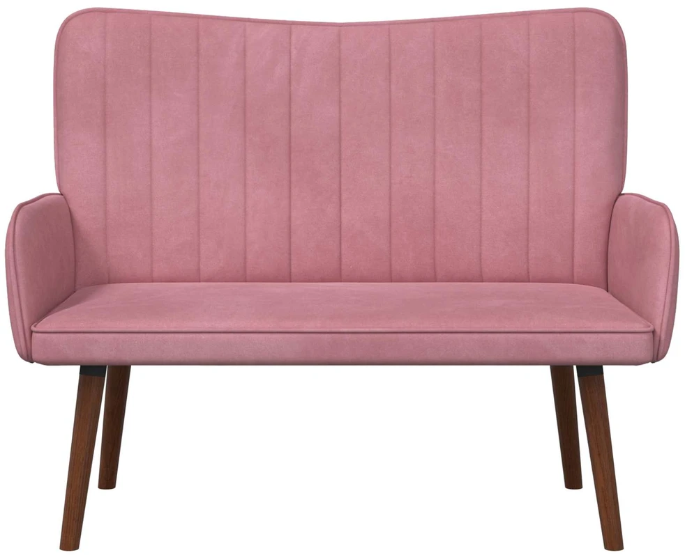 Dvitaškė sofa Rožinė 115 x 61 x 87 cm Aksomas