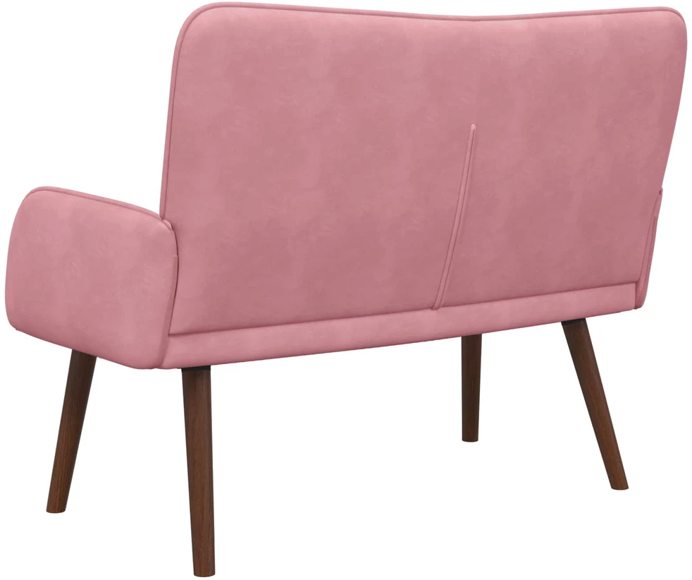 Dvitaškė sofa Rožinė 115 x 61 x 87 cm Aksomas