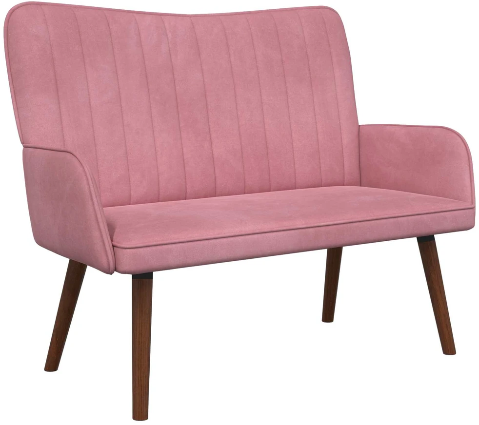 Dvitaškė sofa Rožinė 115 x 61 x 87 cm Aksomas