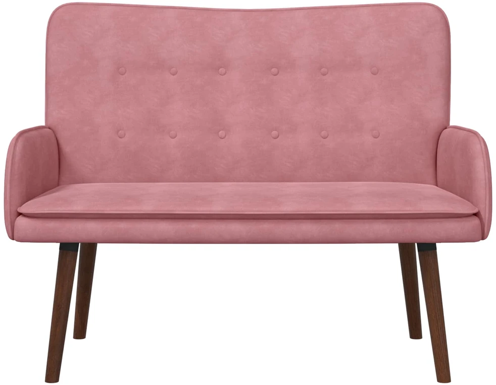 Dvitaškė sofa Rožinė 115 x 61 x 87 cm Aksomas