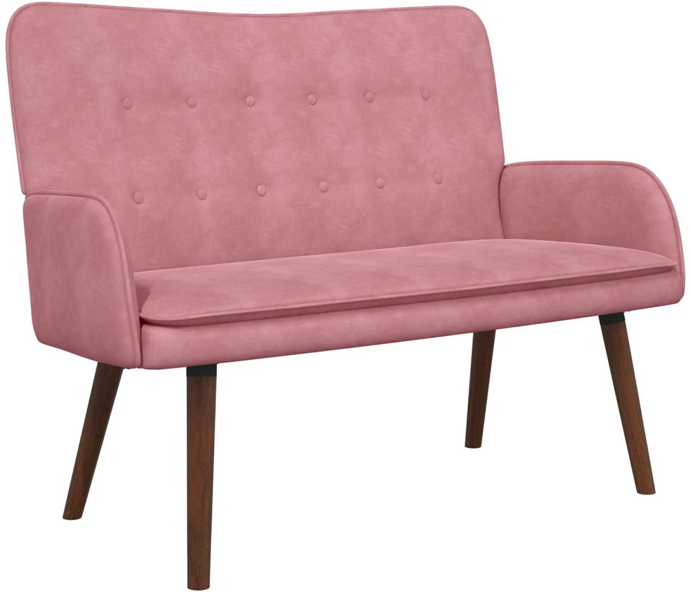 Dvitaškė sofa Rožinė 115 x 61 x 87 cm Aksomas