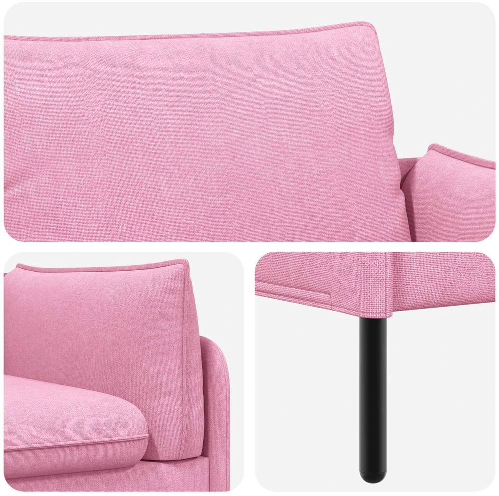 Dvitaškė sofa Rožinė 188 x 81 x 89 cm Audinys