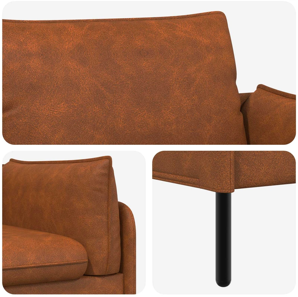 Dvitaškė sofa Ruda 188 x 81 x 89 cm Dirbtinė oda
