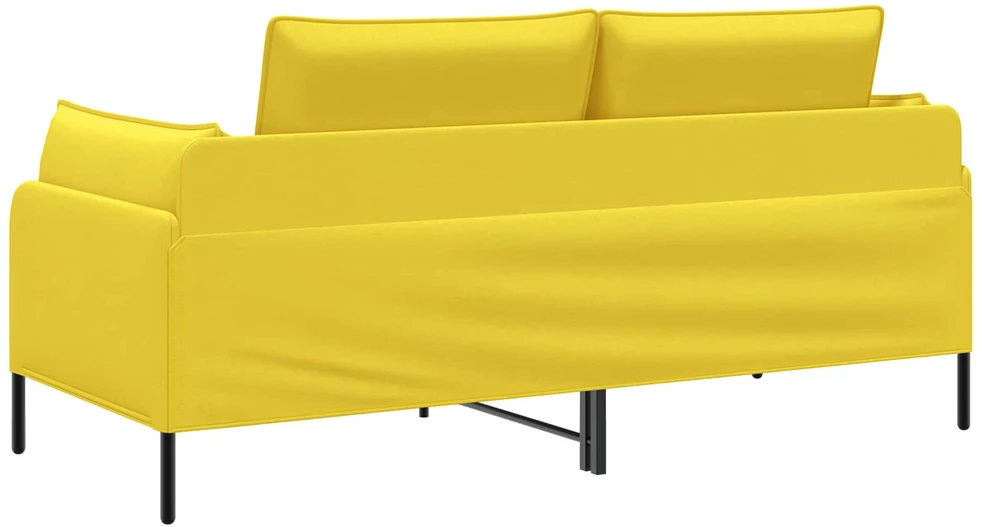 Dvitaškė sofa Šviesi geltona 188 x 81 x 89 cm Audinys