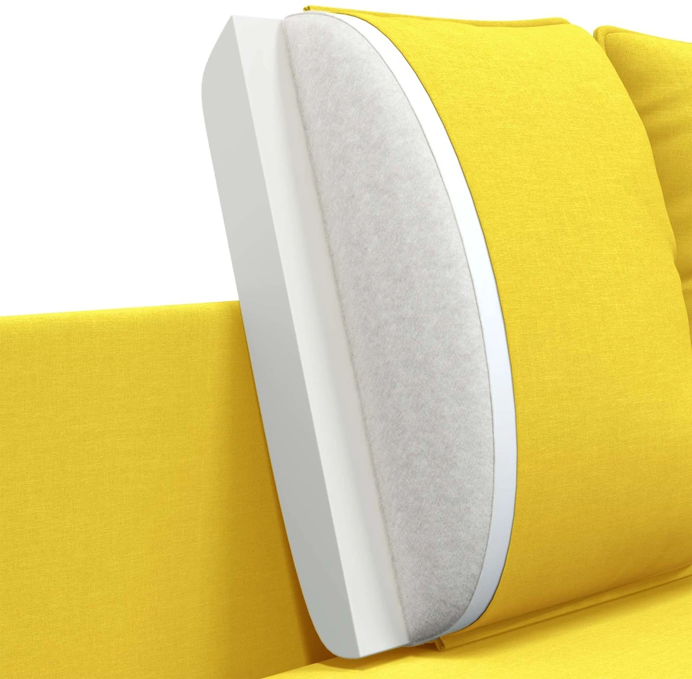 Dvitaškė sofa Šviesi geltona 188 x 81 x 89 cm Audinys