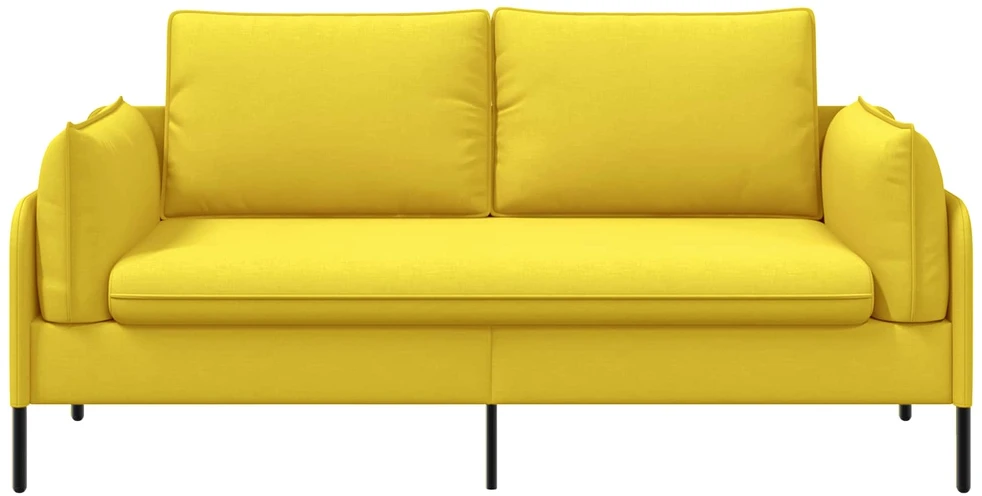 Dvitaškė sofa Šviesi geltona 188 x 81 x 89 cm Audinys