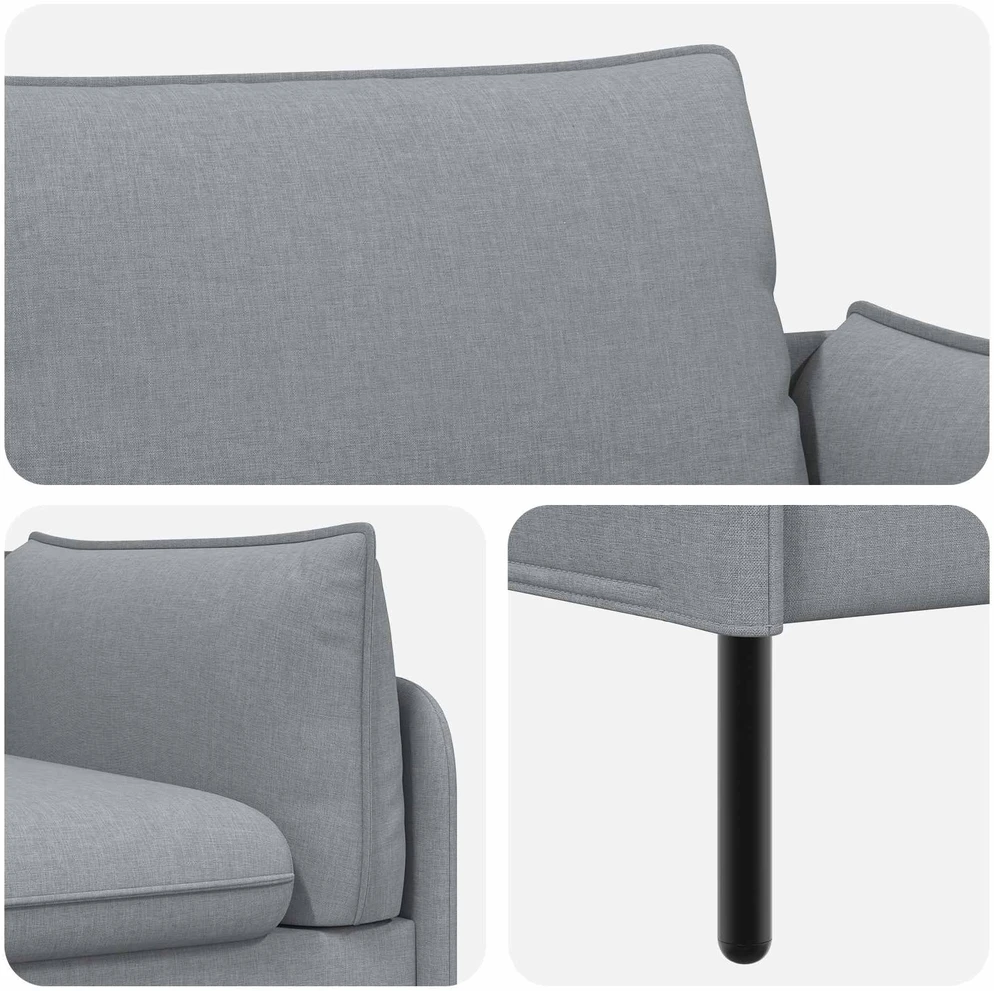 Dvitaškė sofa Šviesiai pilka 188 x 81 x 89 cm Audinys