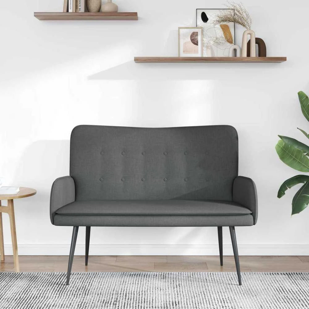 Dvitaškė sofa Tamsiai pilka 115 x 61 x 87 cm Audinys