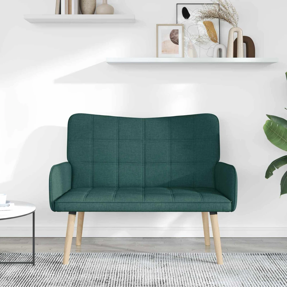 Dvitaškė sofa Tamsiai žalia 115 x 61 x 87 cm Audinys