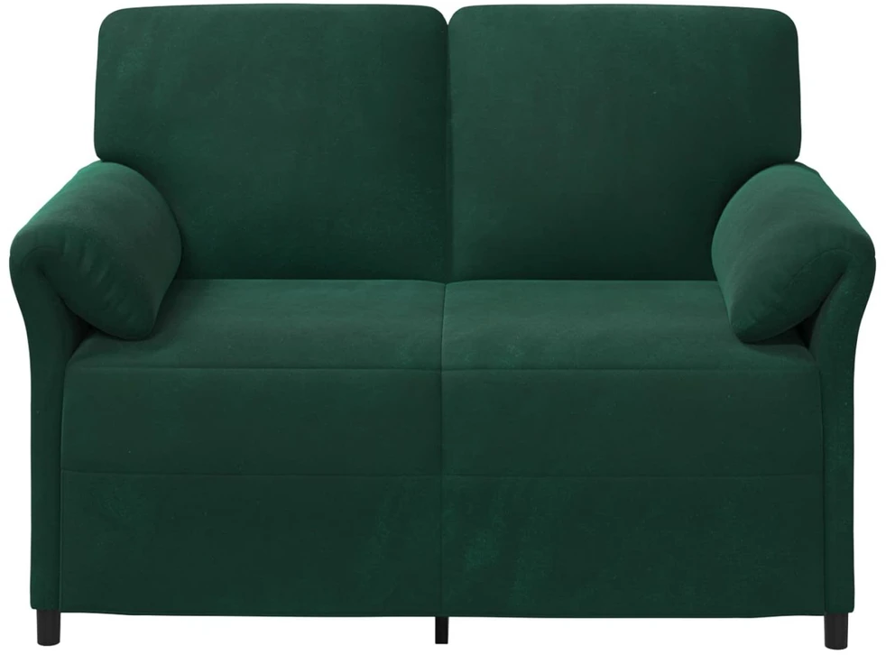Dvitaškė sofa Tamsiai žalia 138 x 83 x 95 cm Aksomas