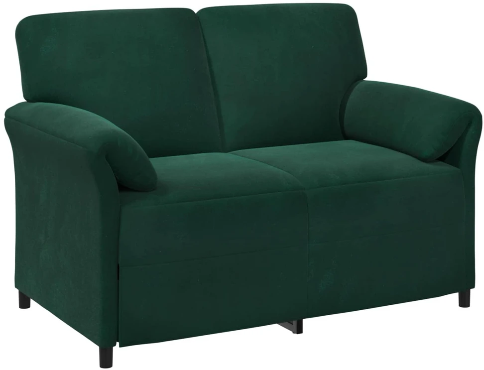 Dvitaškė sofa Tamsiai žalia 138 x 83 x 95 cm Aksomas