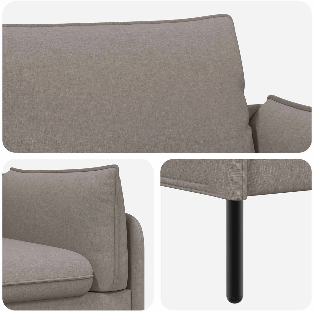 Dvitaškė sofa Taupe 188 x 81 x 89 cm Audinys