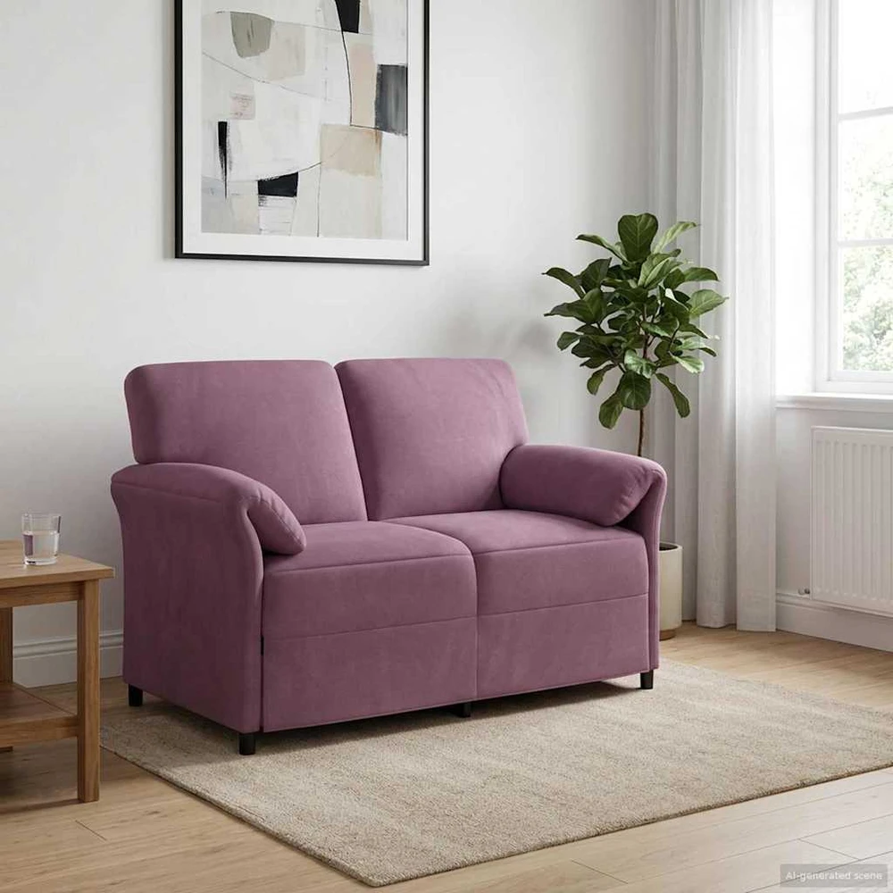 Dvitaškė sofa Violetinė 138 x 83 x 95 cm Aksomas