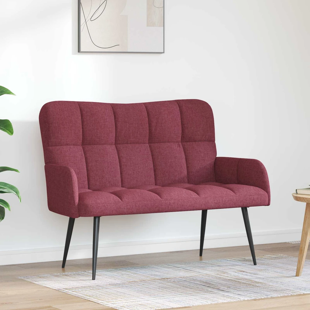 Dvitaškė sofa Vyno raudona 115 x 61 x 87 cm Audinys
