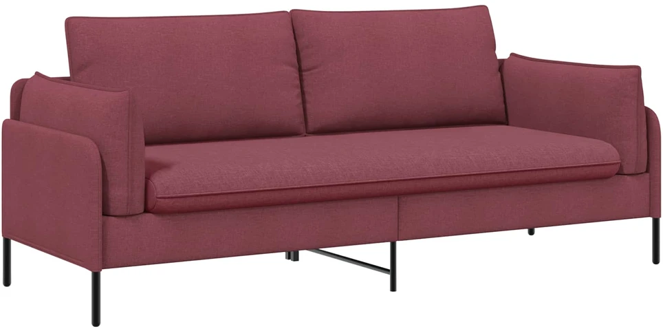 Dvitaškė sofa Vyno raudona 188 x 81 x 89 cm Audinys