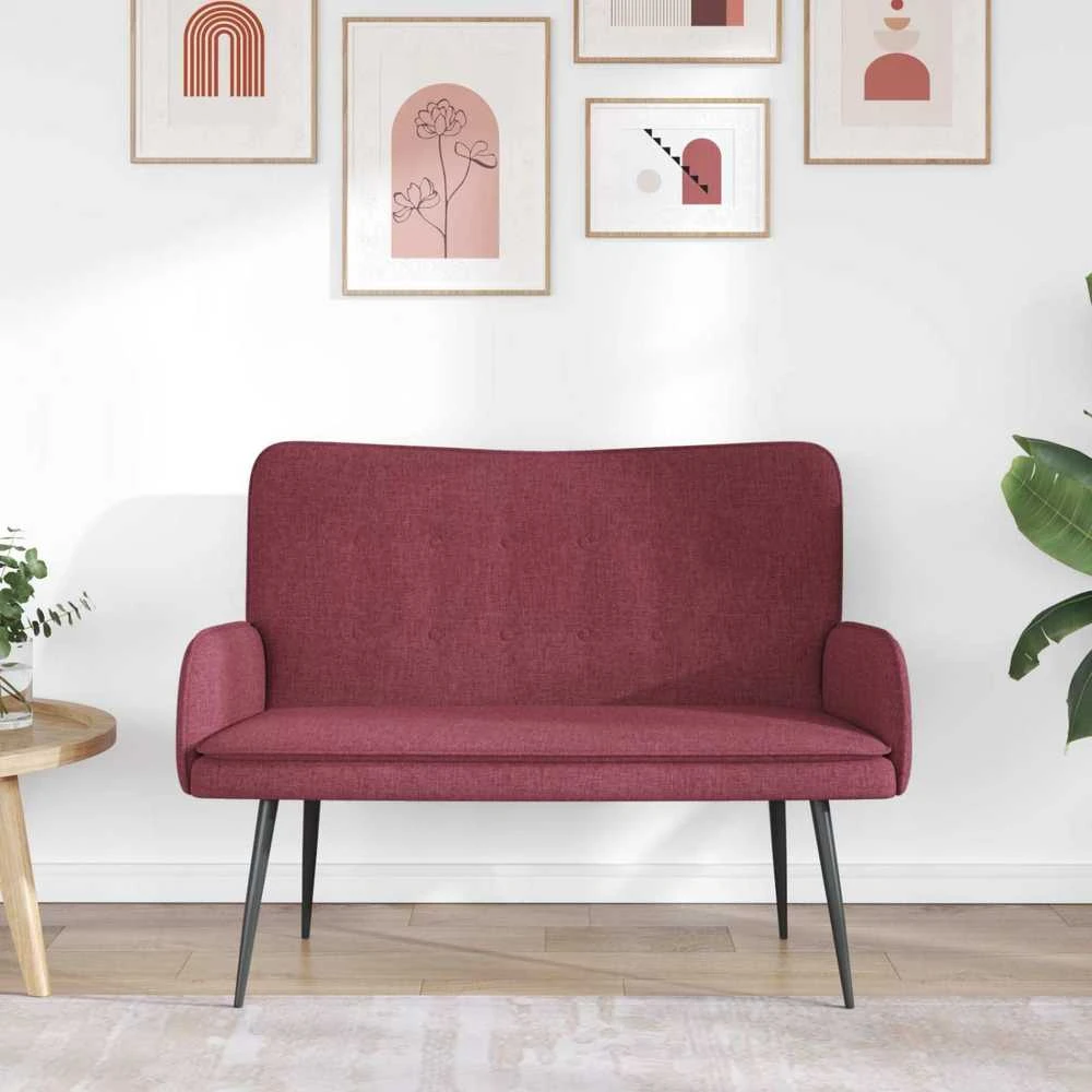 Dvitaškė sofa Vyno raudona 115 x 61 x 87 cm Audinys