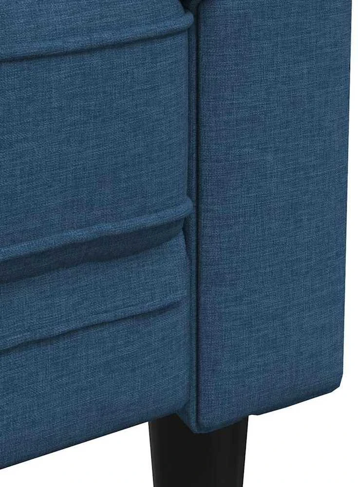Dvivietė chesterfield sofa, mėlynos spalvos, audinys