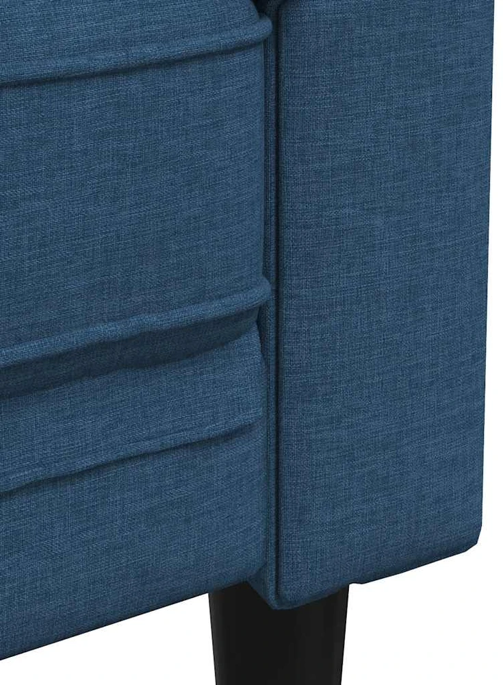 Dvivietė chesterfield sofa, mėlynos spalvos, audinys