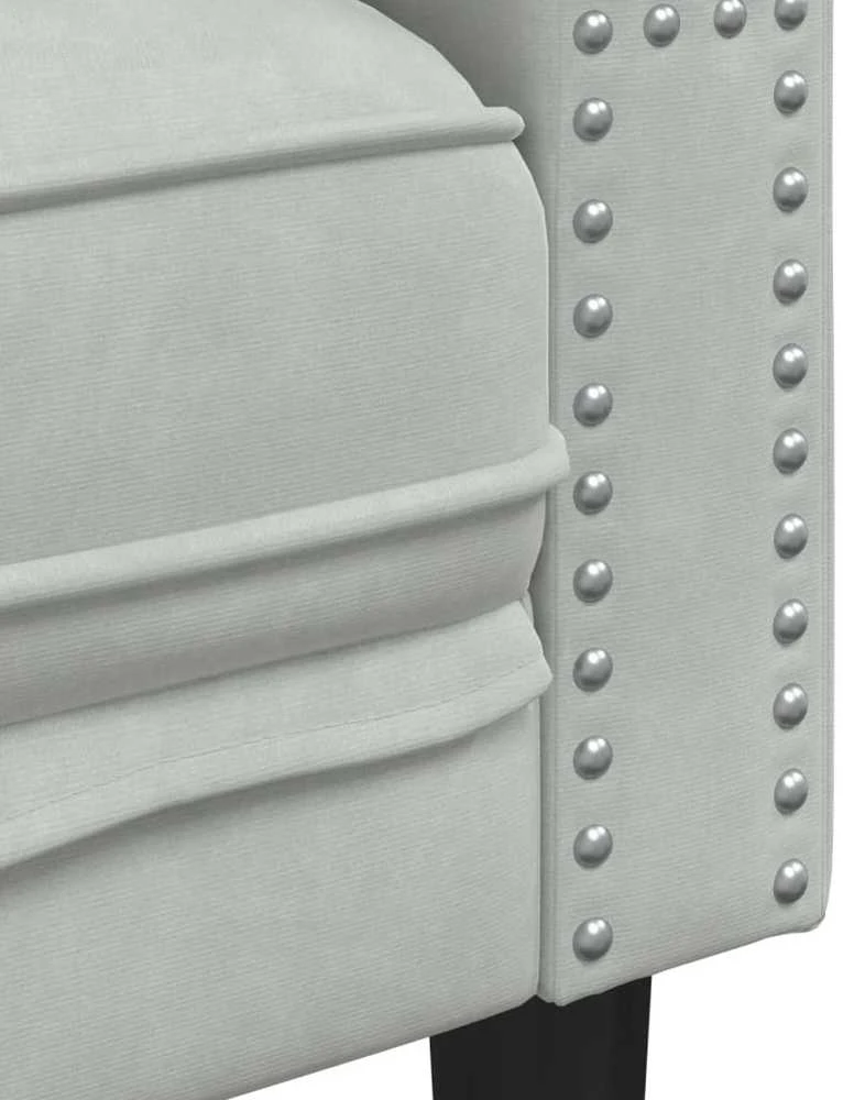 Dvivietė chesterfield sofa su pagalvėlėmis, pilka, aksomas